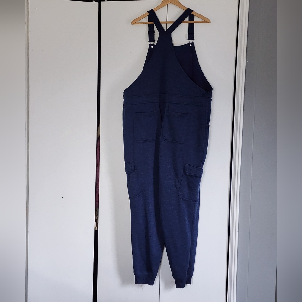 Duluth Trading Co Navy Logo Pullover Overalls - Picture 2 of 5